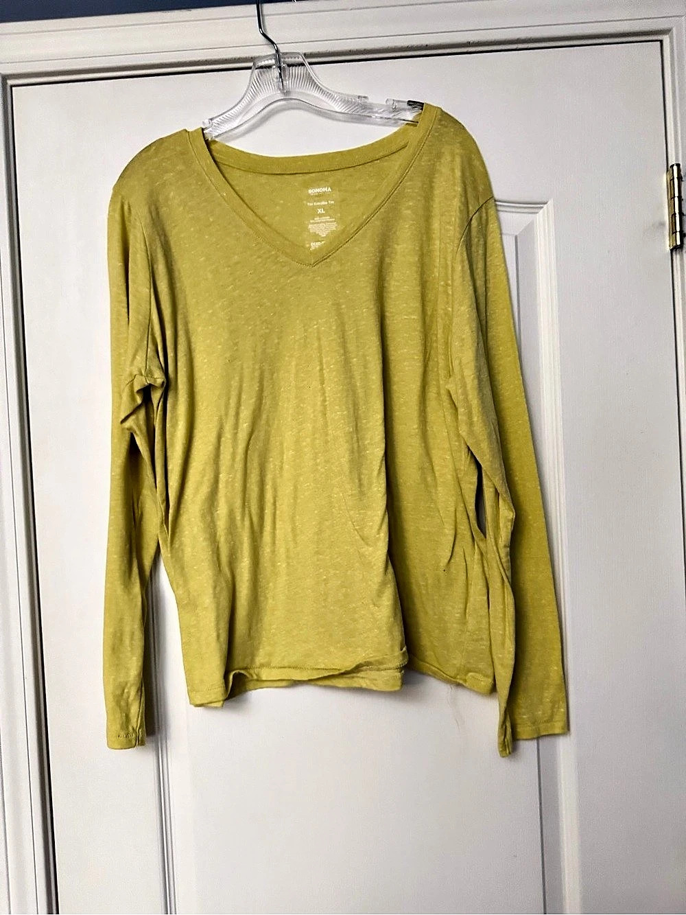Sonoma The Everyday Tee Long Sleeve V-Neck in Green XL Like New